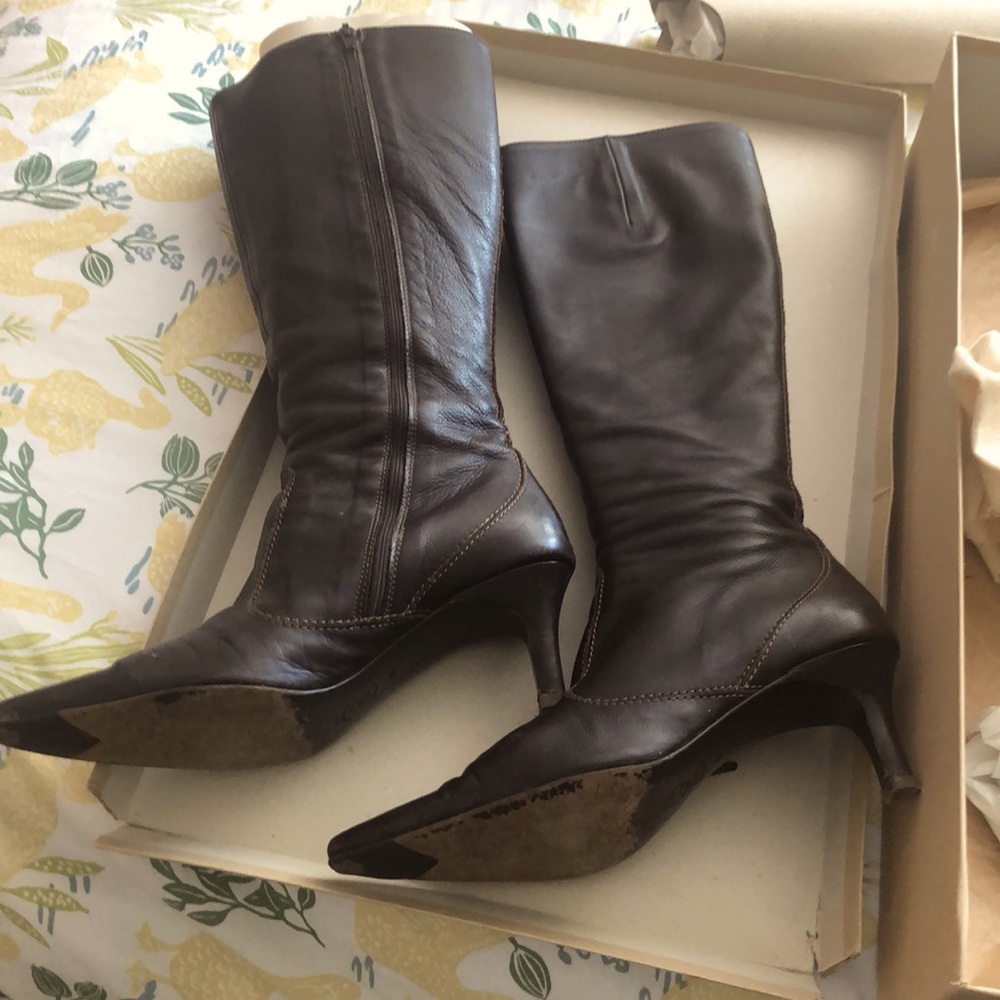 Vintage J Crew Gramercy leather high boots made in Italy 6 1/2